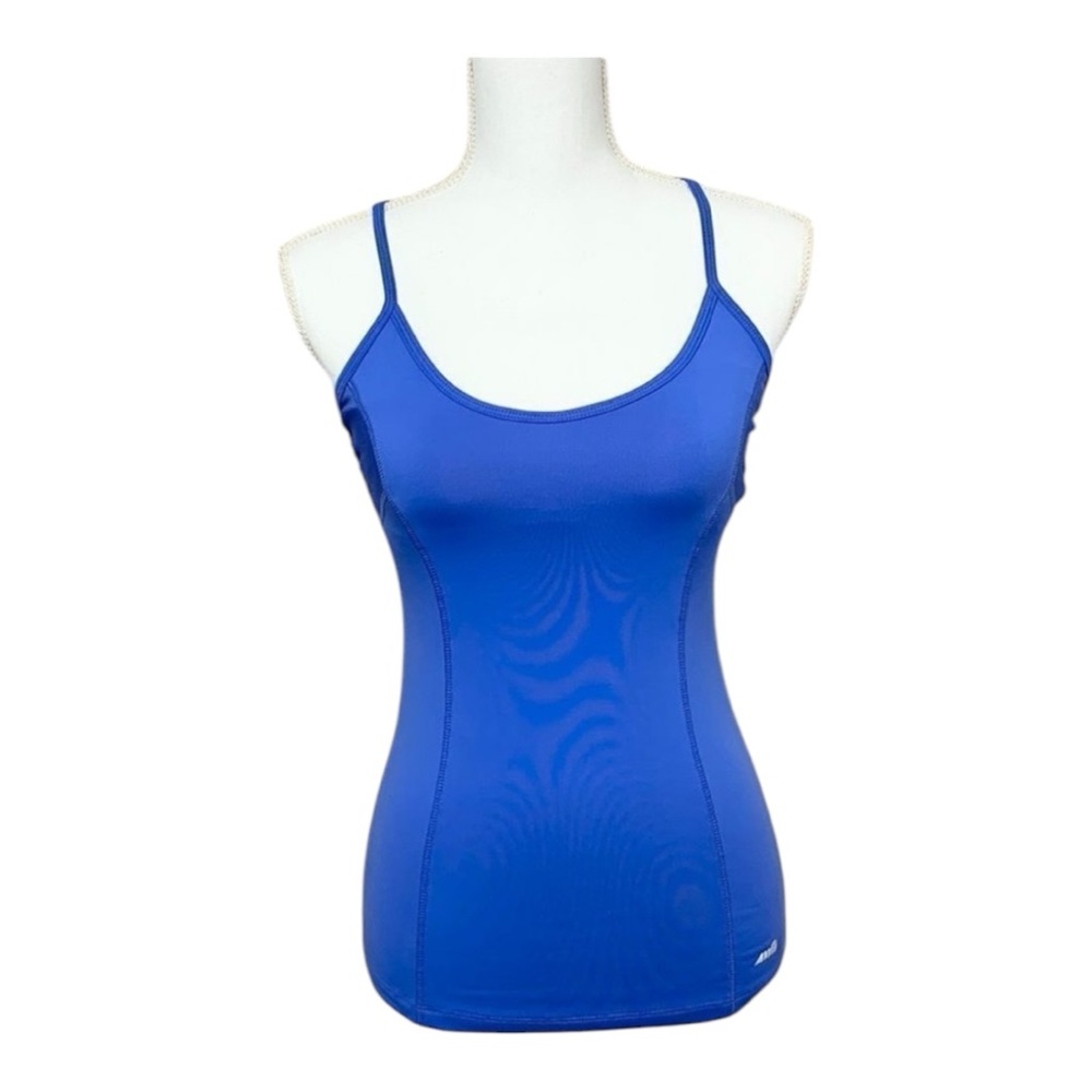 Avia Blue Athletic Racerback Tank Built In Shelf Bra Size Small